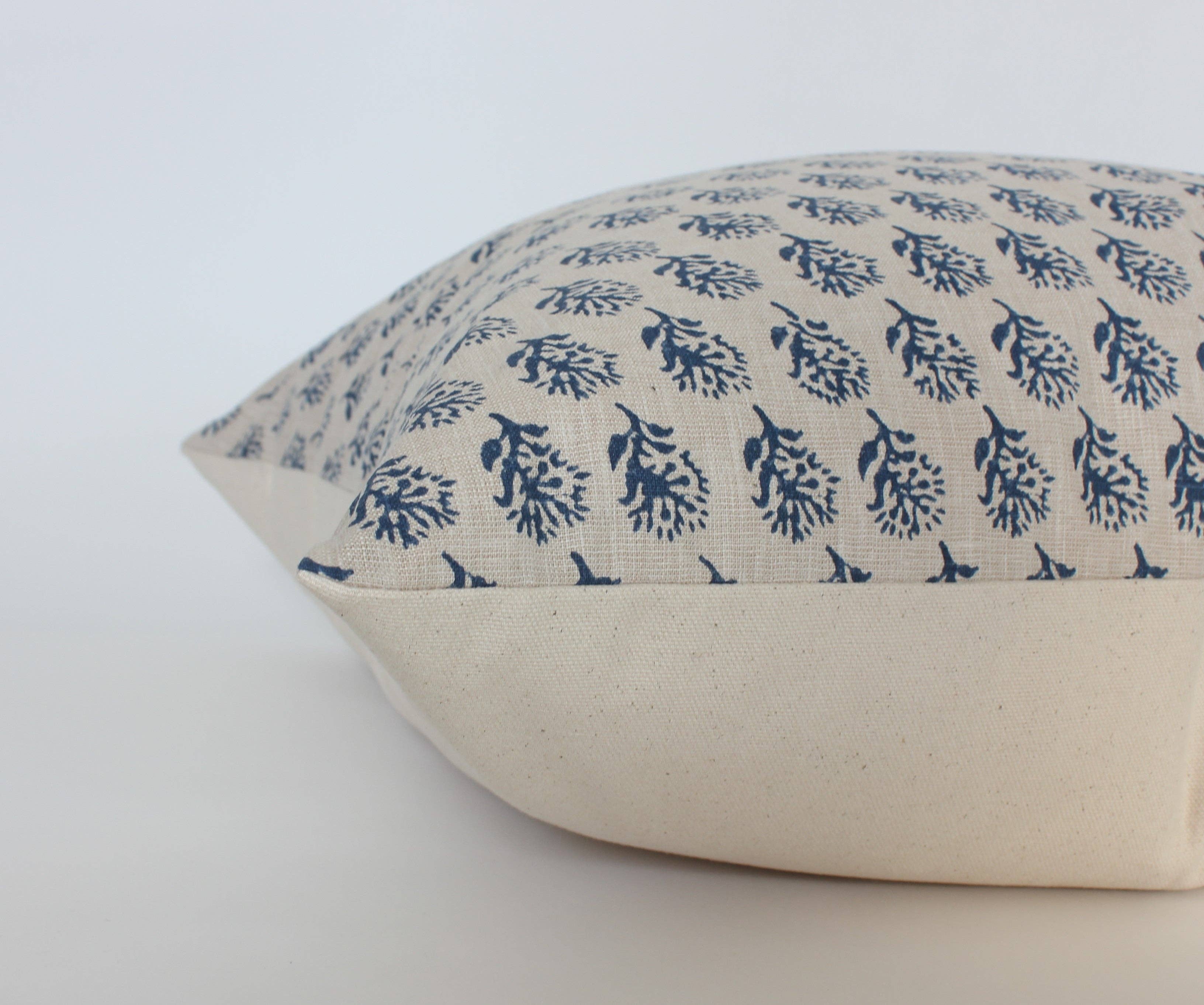 Textileish - Wholesale Throw Pillow Cover - Blue Floral Pillow Cover, Indigo Floral Throw Pillow | Aster1