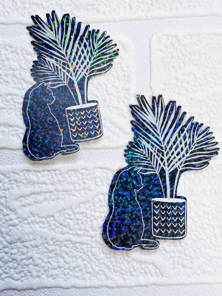 Vandtætte katte-, plante-, heks- og holografiske klistermærker for engroshandel hos Desaray Designs