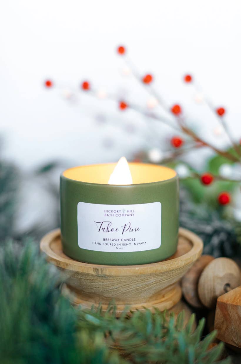 Hickory Hill Bath Company - Wholesale Jar/Filled Candle - Tahoe Pine Handcrafted Non-Toxic Beeswax Candle 5oz