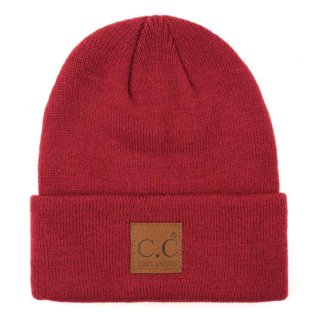 Fashion City - Wholesale Beanie - Unisex - Classic Beanie Hat with Suede Logo Patch3