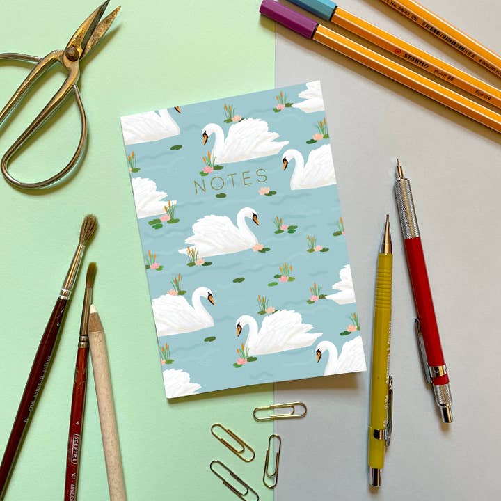 Blue Swan - Mini Notebook for wholesale by Lydia Meiying