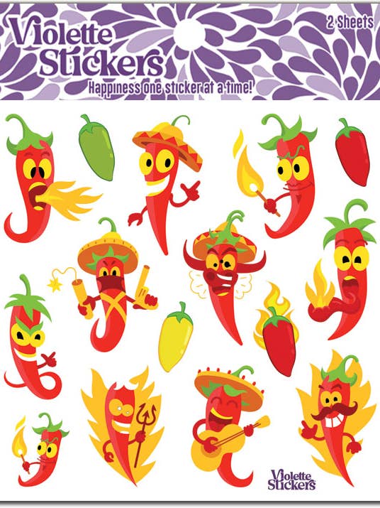 K328 Chili Pepper Klistermærker for engroshandel hos Violette Stickers