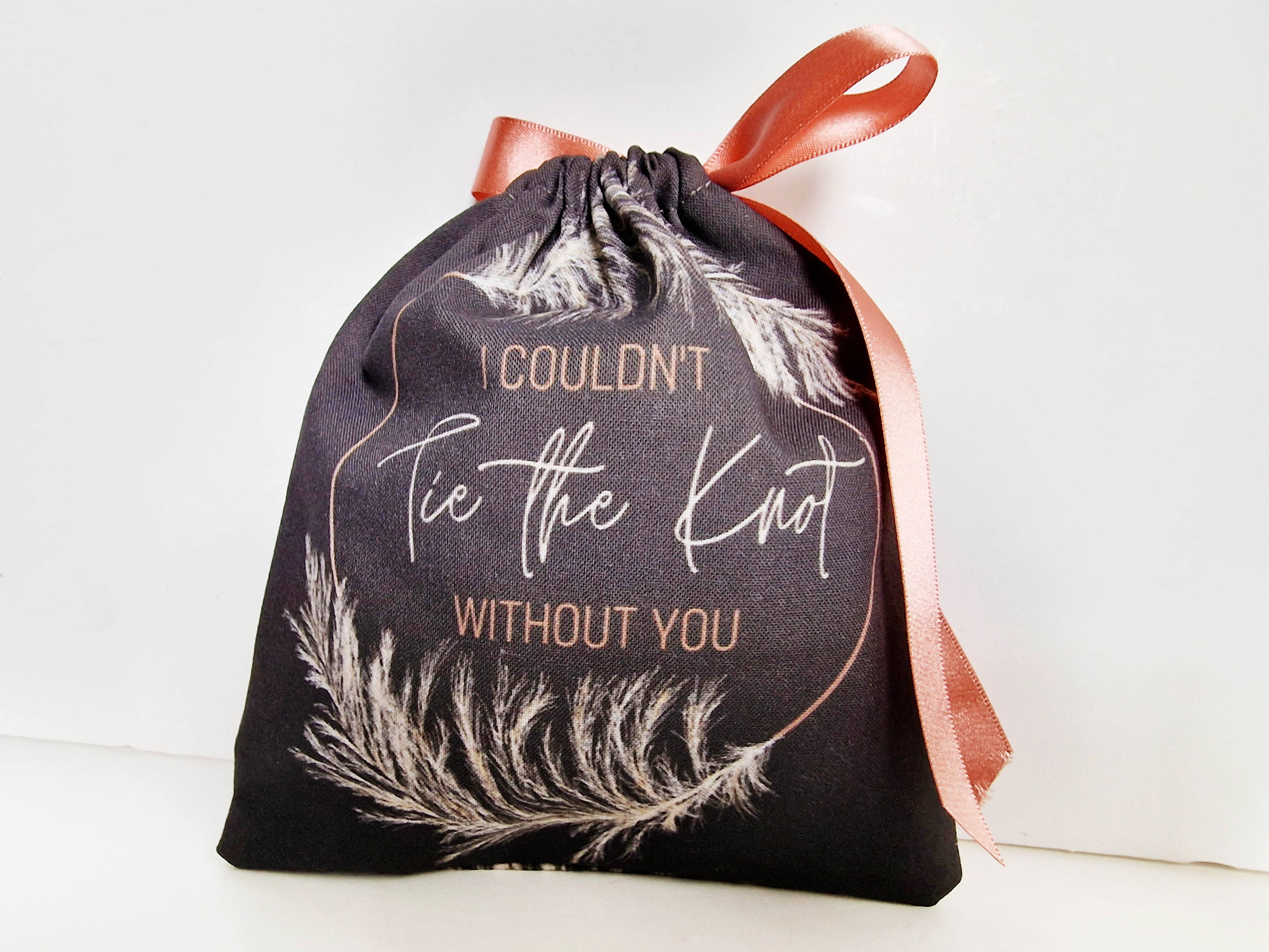 Six Acre Meadow – wholesale Gift bag – Wedding and Bridesmaid Gift Pouch in Dark Grey/Rose Gold11