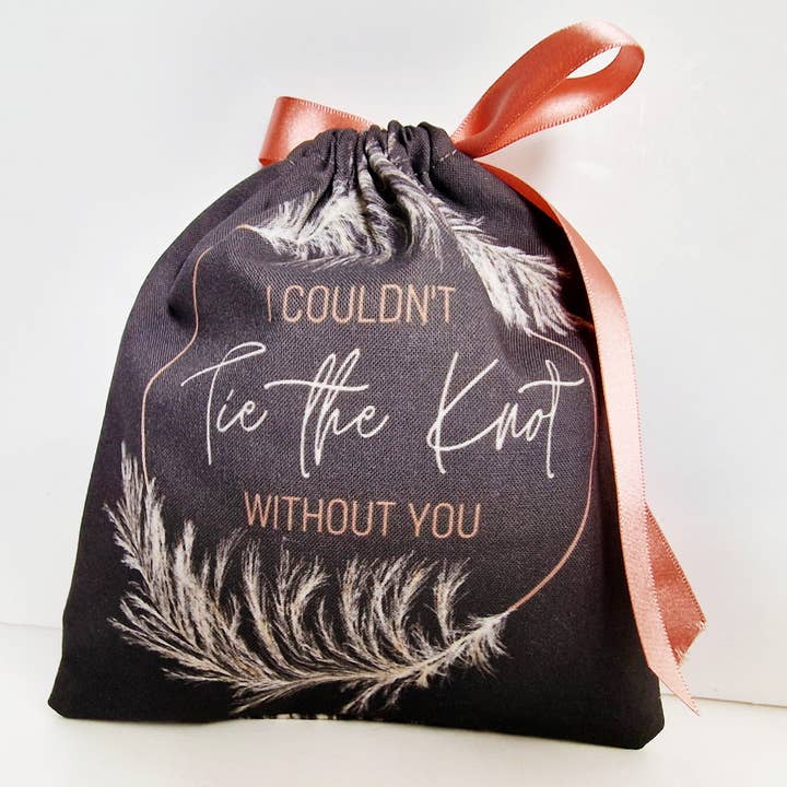 Six Acre Meadow – wholesale Gift bag – Wedding and Bridesmaid Gift Pouch in Dark Grey/Rose Gold11