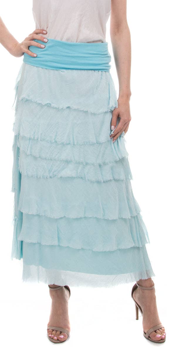 Gigi Moda - Vente Jupe – femme - Jupe volantée longue en soie52