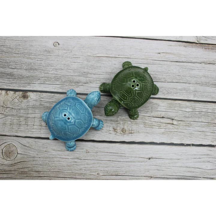 Orlando Warehouse84 - Wholesale Decorative Figurine - Ceramic Turtle Companions, Turtle Salt & Pepper Shaker Set