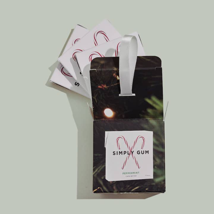 Ornement de chewing-gum à la menthe poivrée 3pk - Sans plastique + Recyclable pour la vente par Simply Gum