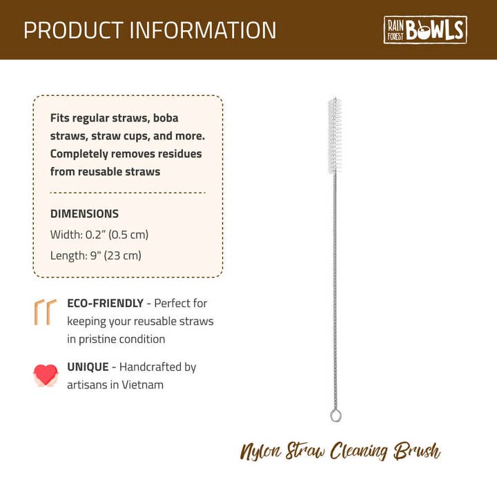 Rainforest Bowls – wholesale Cleaning brush – Nylon Straw Cleaning Brush