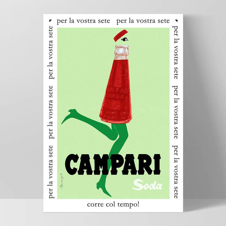 PRINT AND PROPER - Wholesale Art print - Campari Soda Green 1969 Vintage Poster. Remastered Print