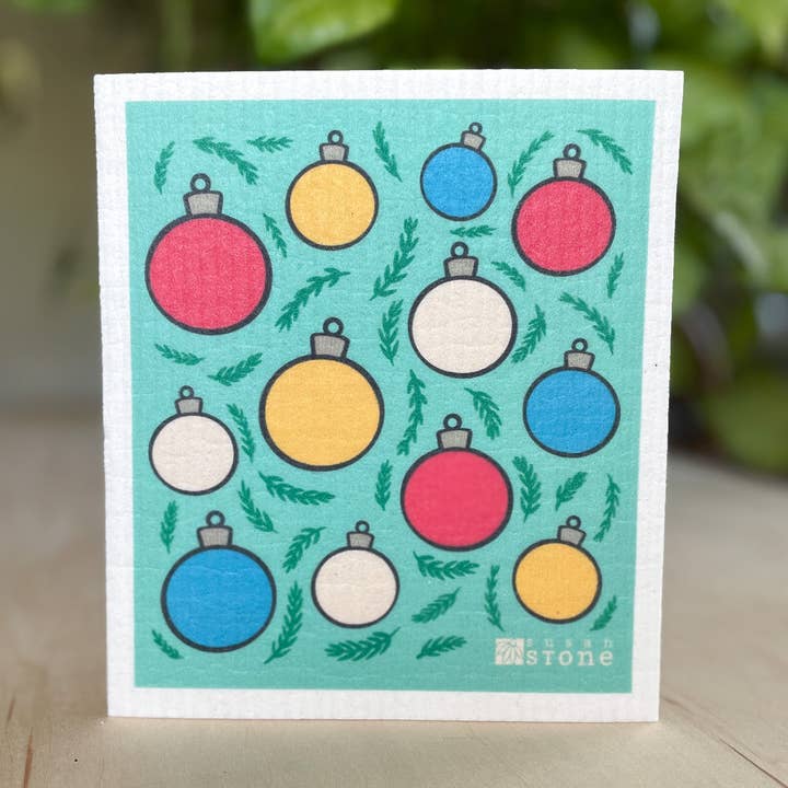 Swedish Dishcloth with Ornaments for wholesale by Susan Stone Design