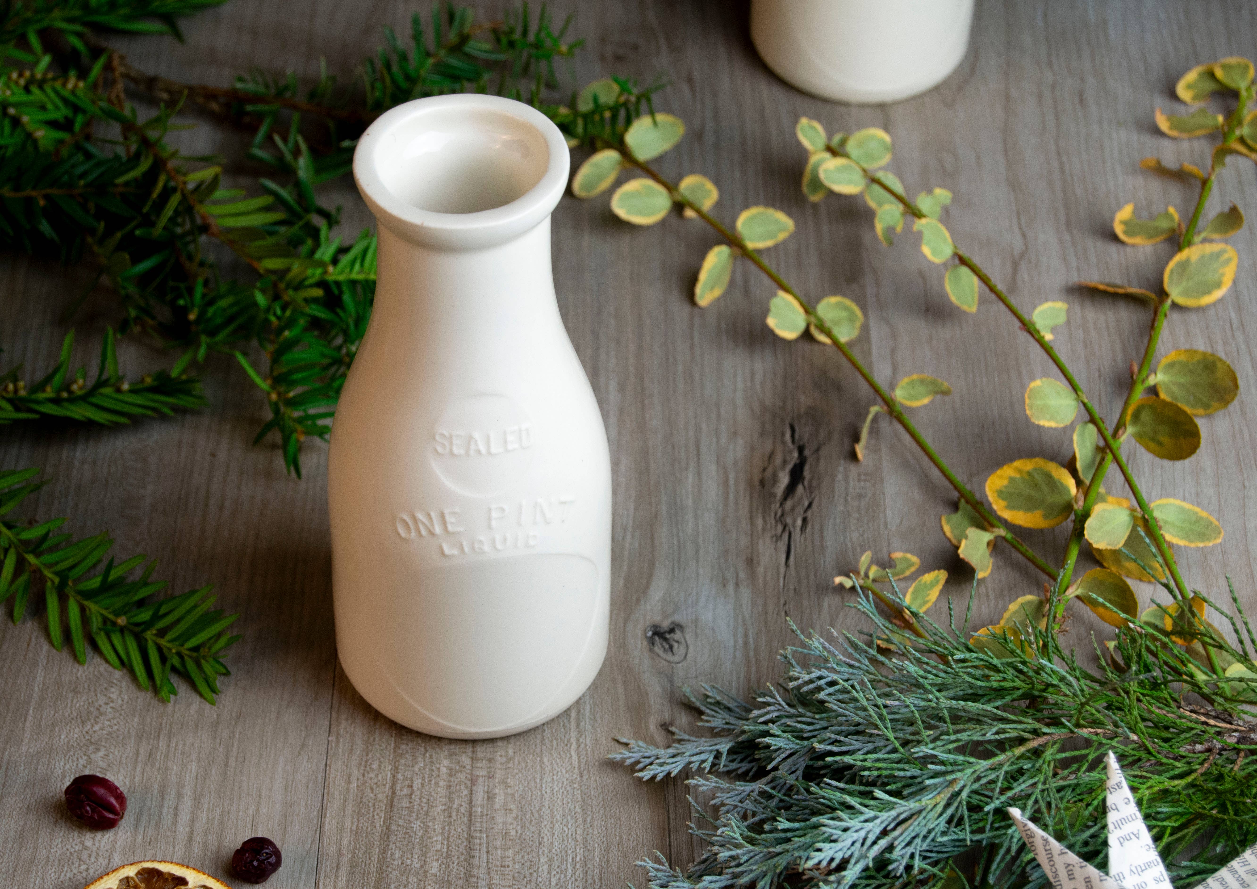 Cōppa Cōllaborative LLC - Wholesale Vase - Ceramic Milk Bottle Vase, Decorative Vase7