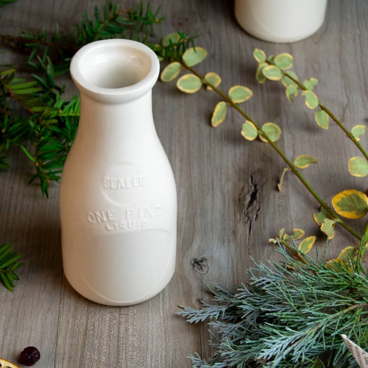 Cōppa Cōllaborative LLC - Wholesale Vase - Ceramic Milk Bottle Vase, Decorative Vase7