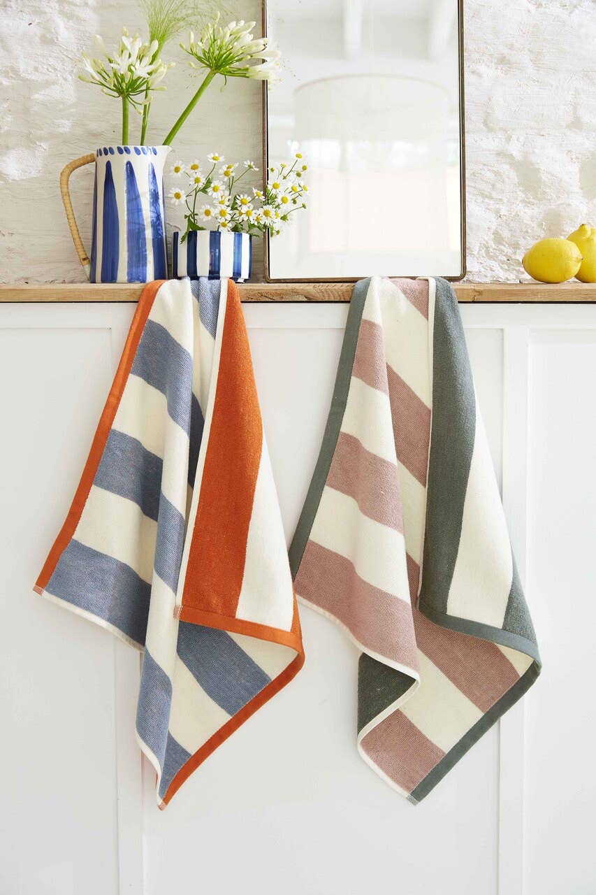 Maison Otto French Lifestyle Distribution - Wholesale Tea Towel - Rivages Terry Hand Towel Pink Kaki by Coucke France2