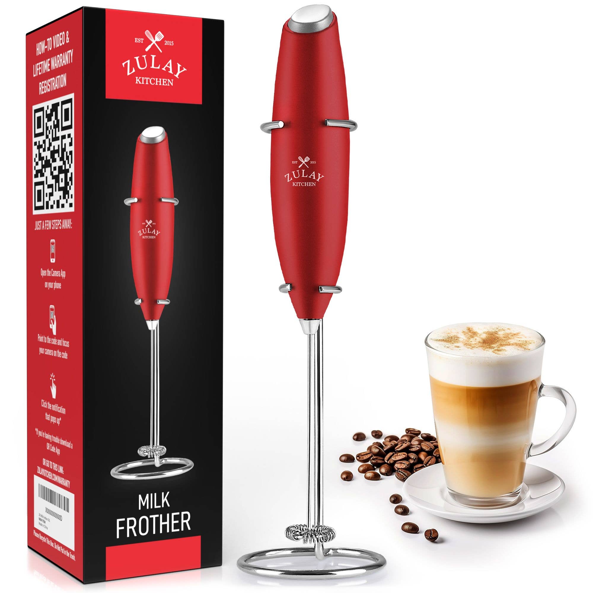 Zulay Kitchen - Wholesale Kitchen Tool/Gadget - Powerful Handheld Milk Frother - With Stand9