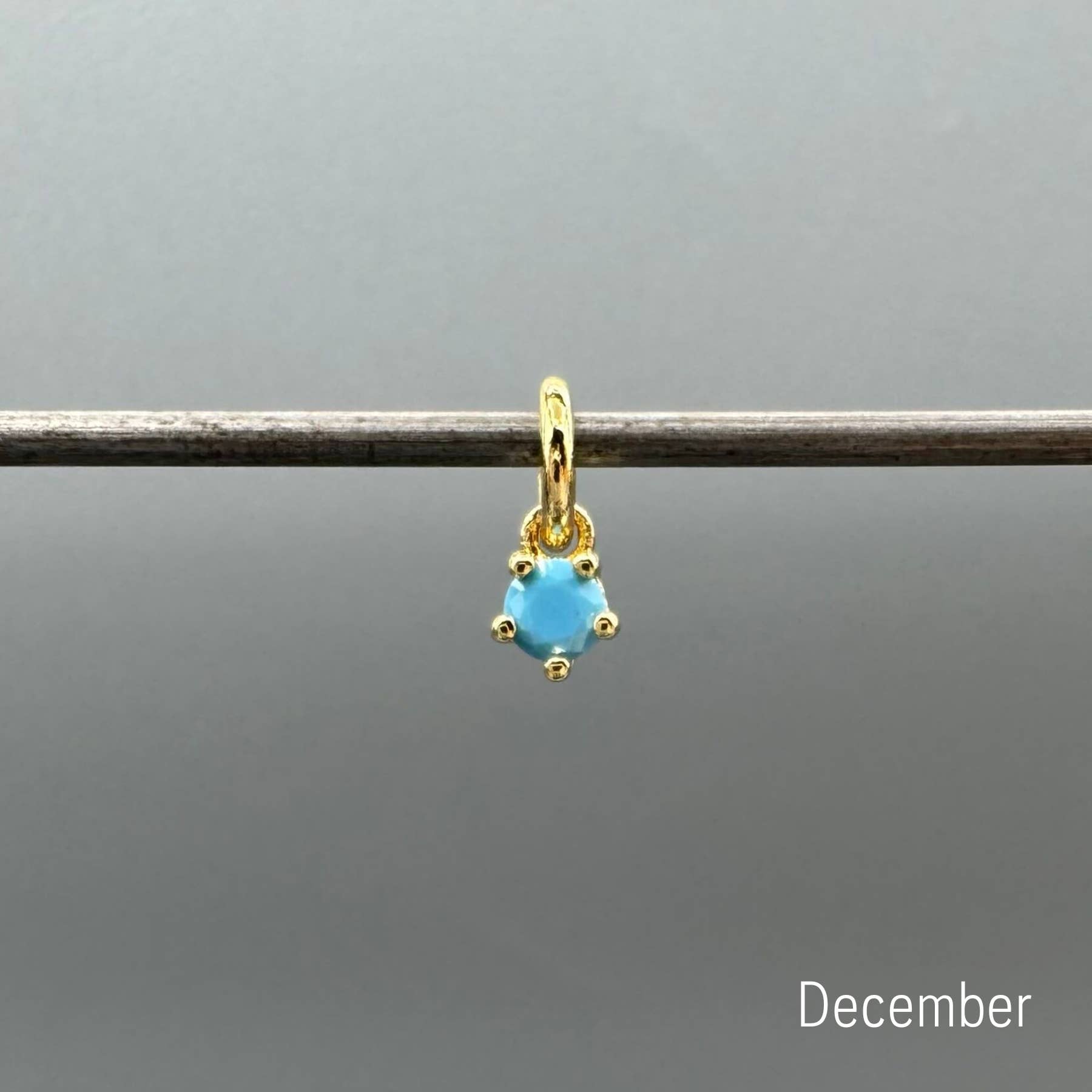 Something Silver - Vente Breloques/médailles personnalisées - Charms Mini Ronds en Or avec Pierre de Naissance11