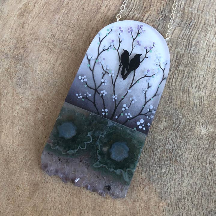 Fernworks – wholesale Pendant/charm necklace – Two Birds Necklace0