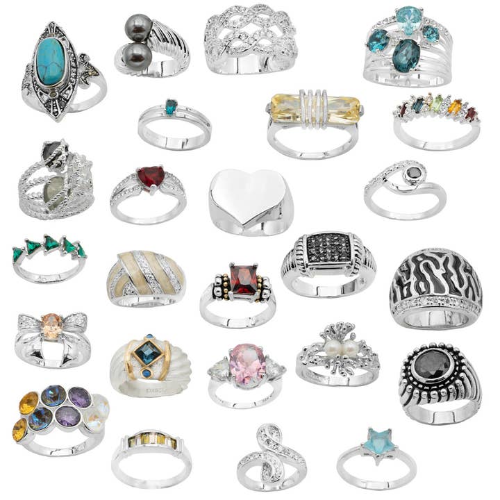 Surprise Mystery Pack of 25 Fashion Rings High Quality for wholesale by LookLove Jewelry
