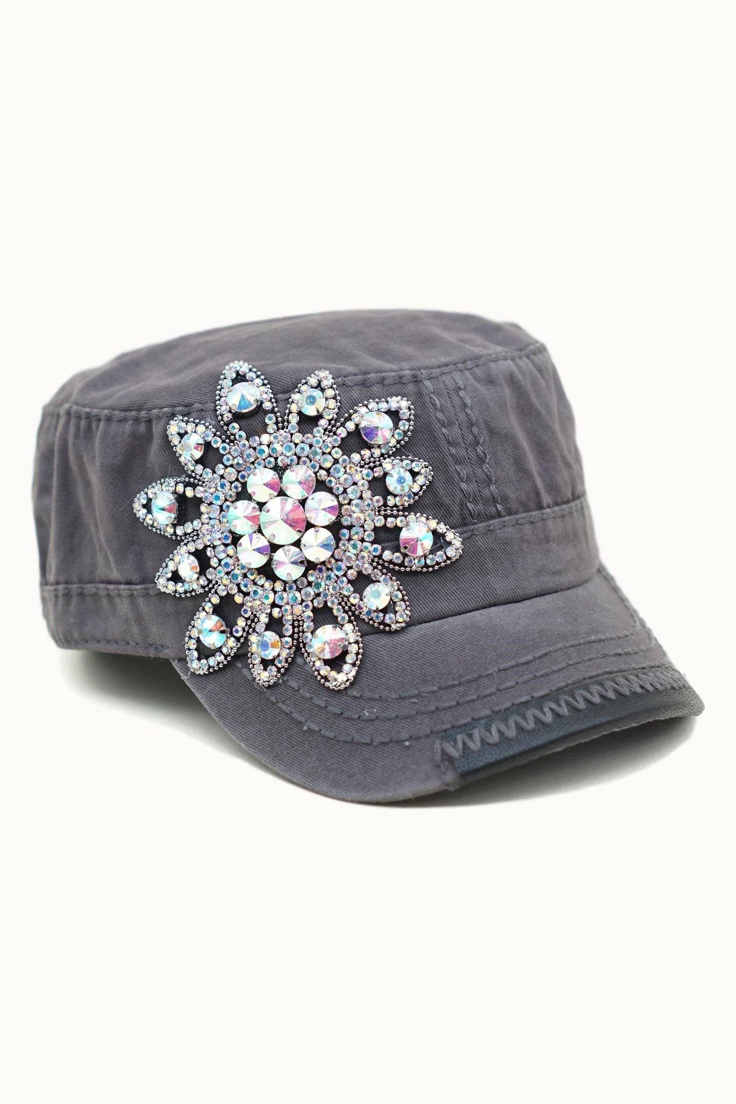 Olive & Pique - Wholesale Baseball Cap - Women's - Sunflower Bejeweled Glitz Cadet Cap, Adjustable7