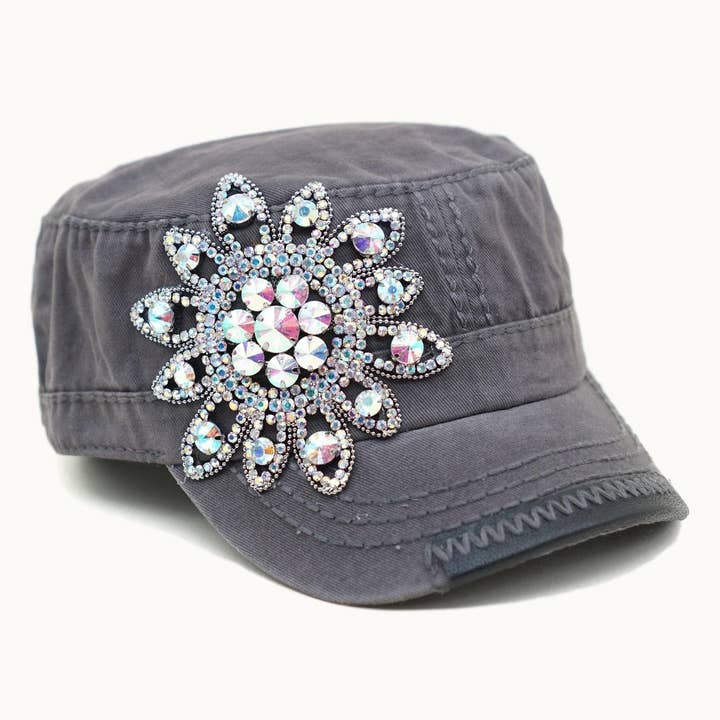 Olive & Pique - Wholesale Baseball Cap - Women's - Sunflower Bejeweled Glitz Cadet Cap, Adjustable7