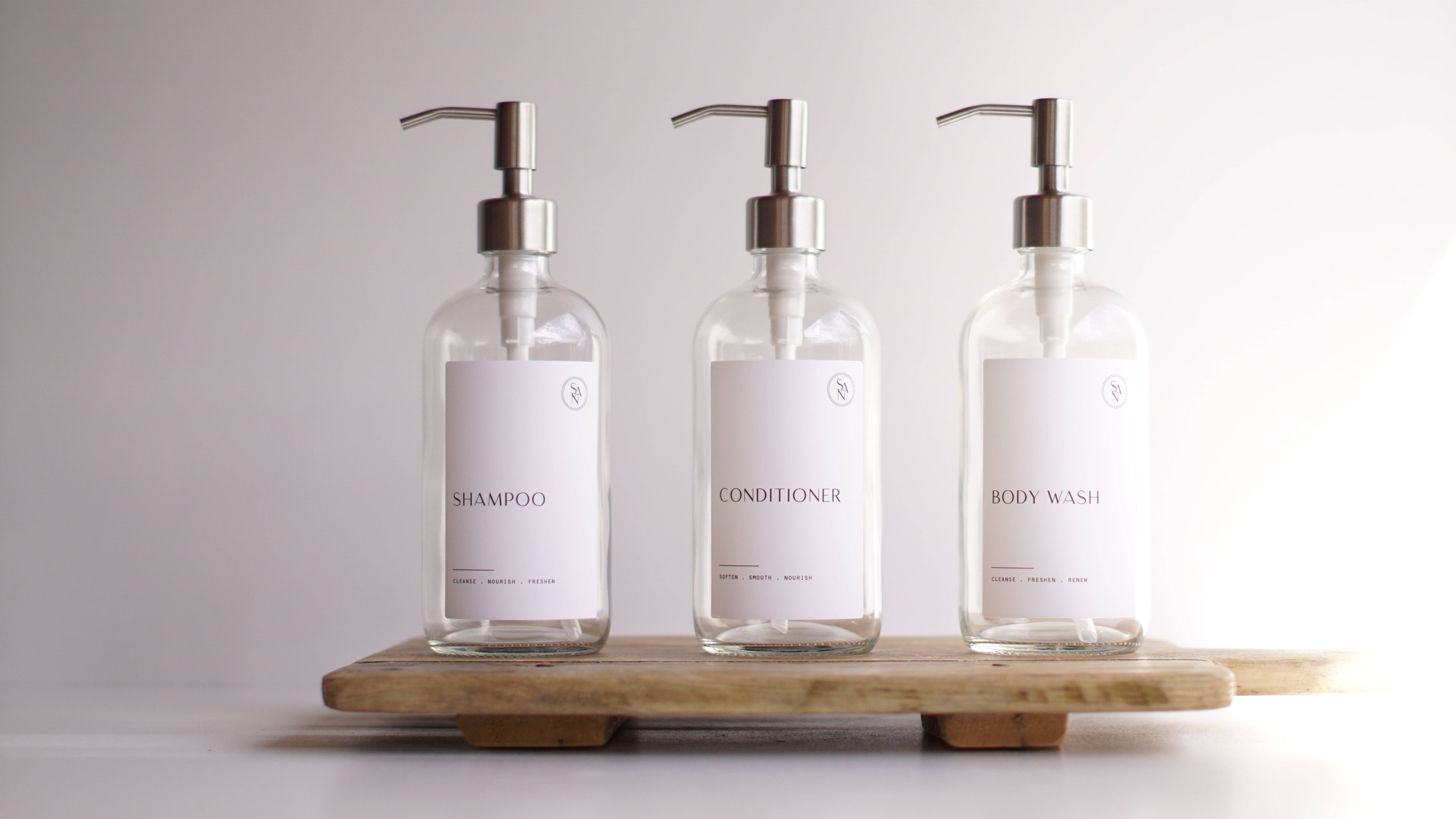 So At Nature - Wholesale Soap Dispenser - Luxury Clear Body Wash, Shampoo and Conditioner Dispenser Set - So At Nature7