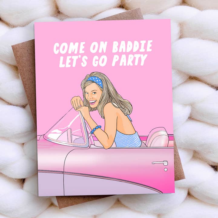 BADDIE Margot Funny Pop Culture Birthday Card for wholesale by Pop Cult Paper