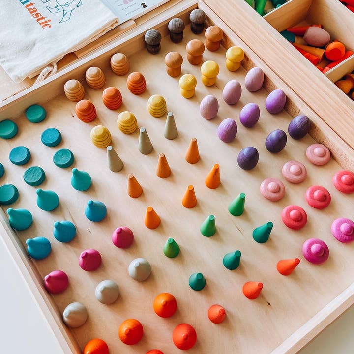 Tinitastic - Vente Jouet en bois – enfant - Tinitastic - Jeu de pièces libres Mandala en bois - Jouet créatif ouvert