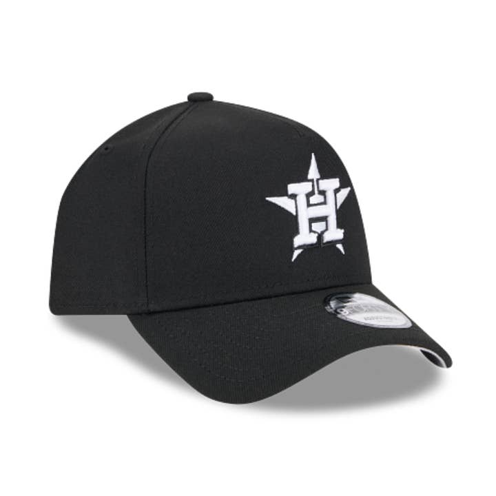 HOUSTON ASTROS 9FORTY A-FRAME NEW ERA BLACK/WHITE SNAPBACK HAT for wholesale by Rat City Sk8 Shop