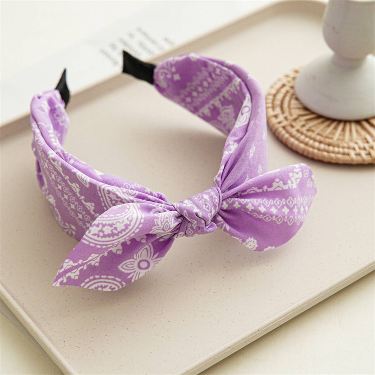 ACCITY - Wholesale Fashion Headband - Women's - WOMEN NEW CASHEW NUT FLOWER WIDE HEADBAND_CWAHA083116