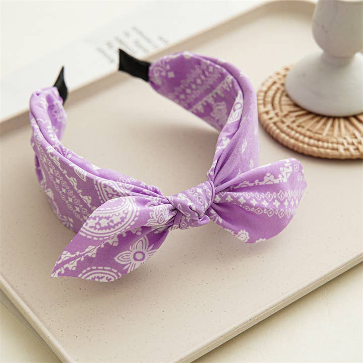 ACCITY - Wholesale Fashion Headband - Women's - WOMEN NEW CASHEW NUT FLOWER WIDE HEADBAND_CWAHA083116
