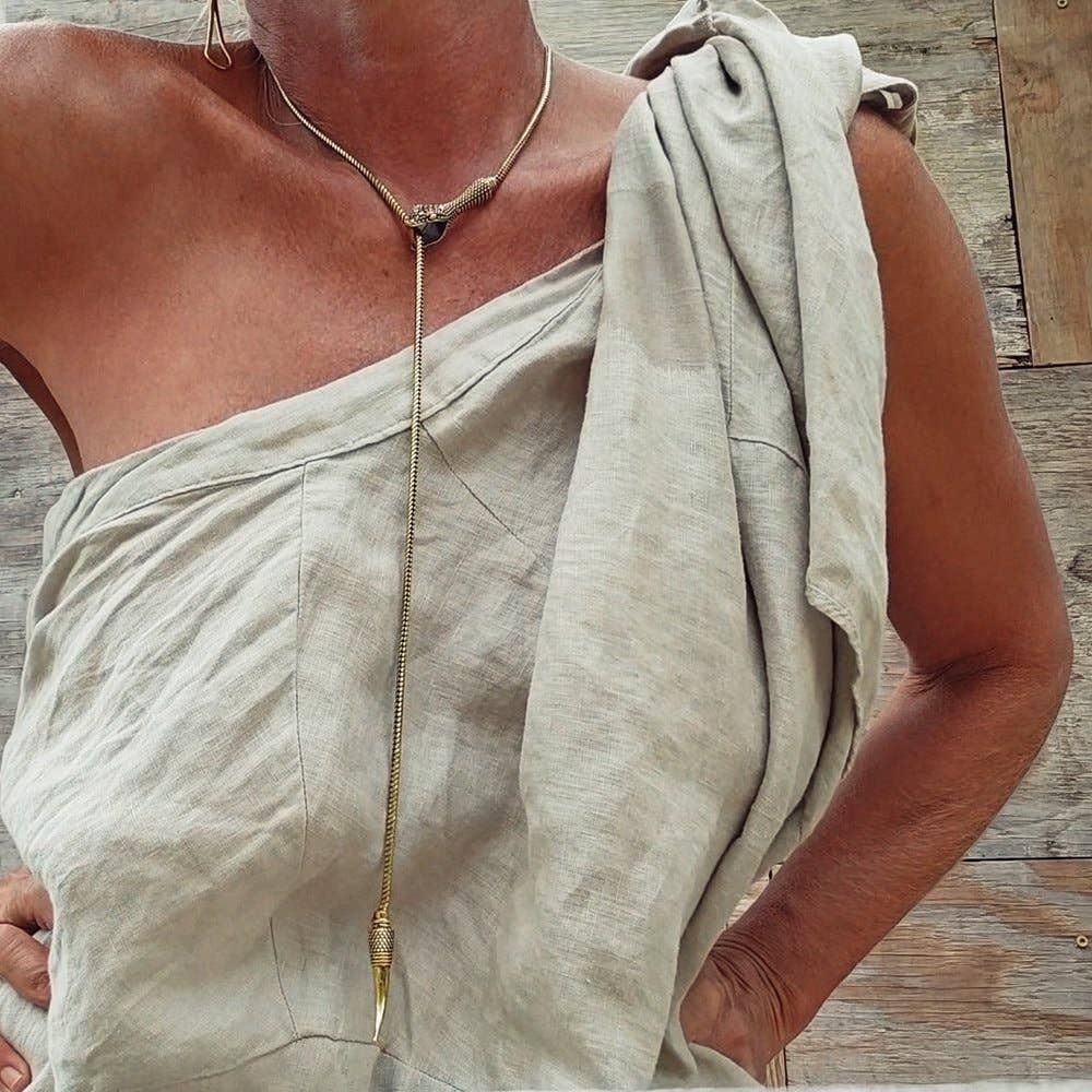 Bisjoux - Wholesale Link & Chain Necklace - Brass snake chain serpent lariat long necklace1