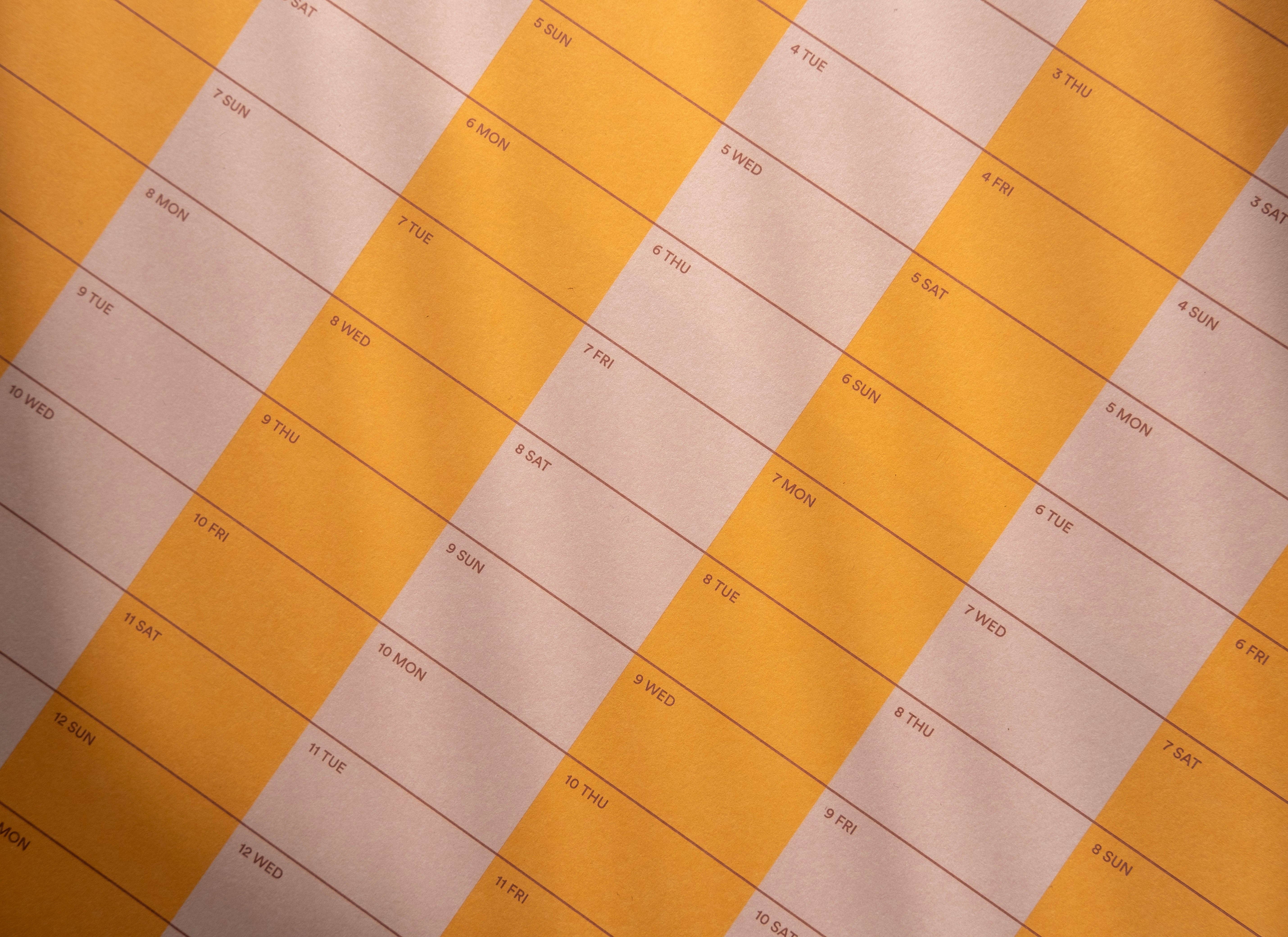 Yearcalendar - Vente Calendrier - Calendrier rayé 2026 70 x 100 cm3