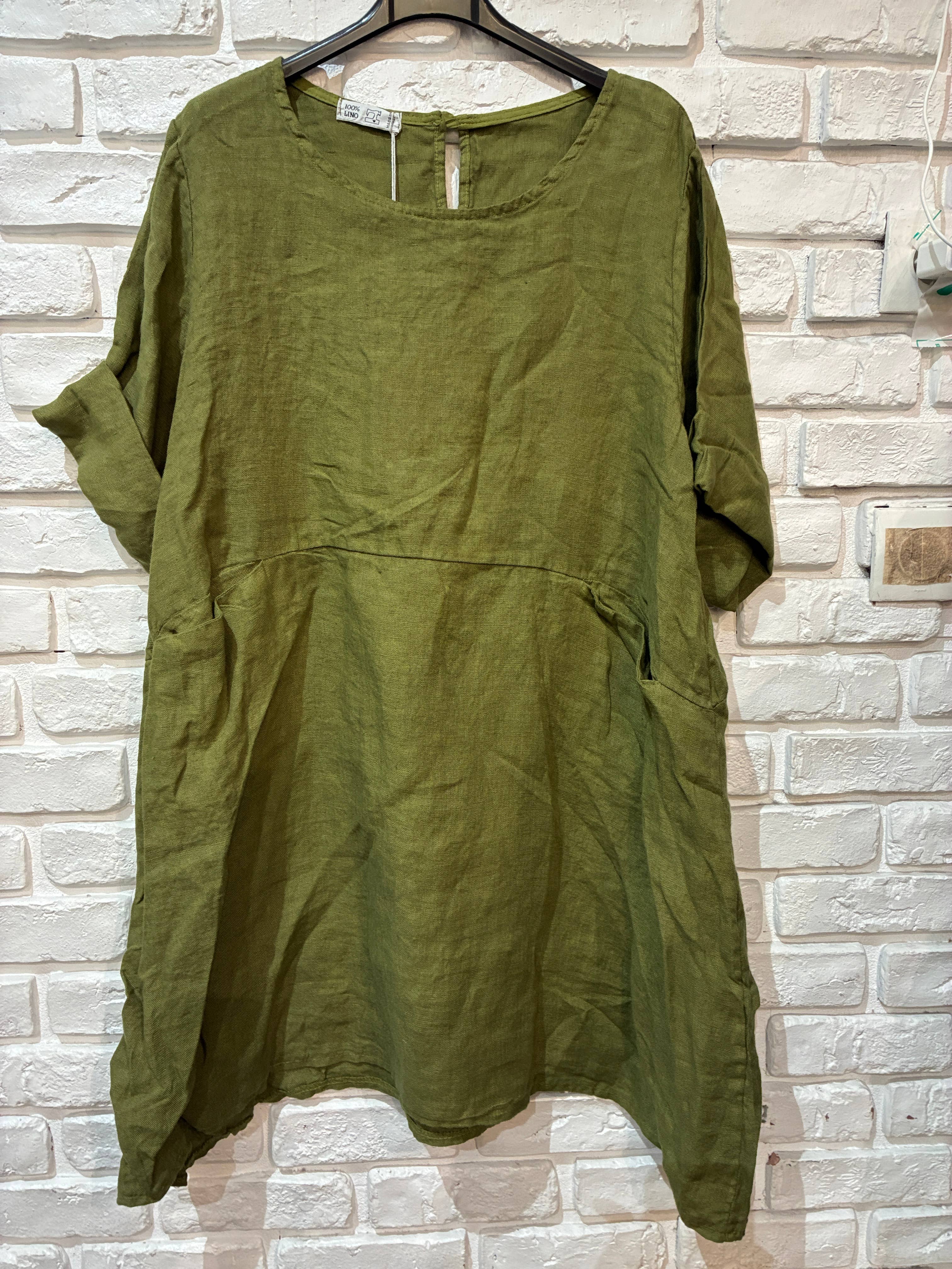 la maison des fibres naturelles – Engroshandel Kjole - Dame – Kort hørkjole med rund hals i 100 % hør 671961