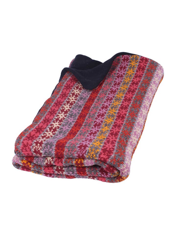 Manta de Malha Tintagel em Lã Fair Isle com Forro de Fleece por atacado de Pachamama Ltd