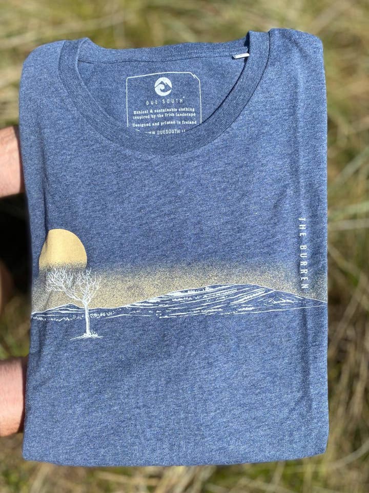 Dark Heather Blue The Burren-100% Organic cotton t-shirt for wholesale on Faire