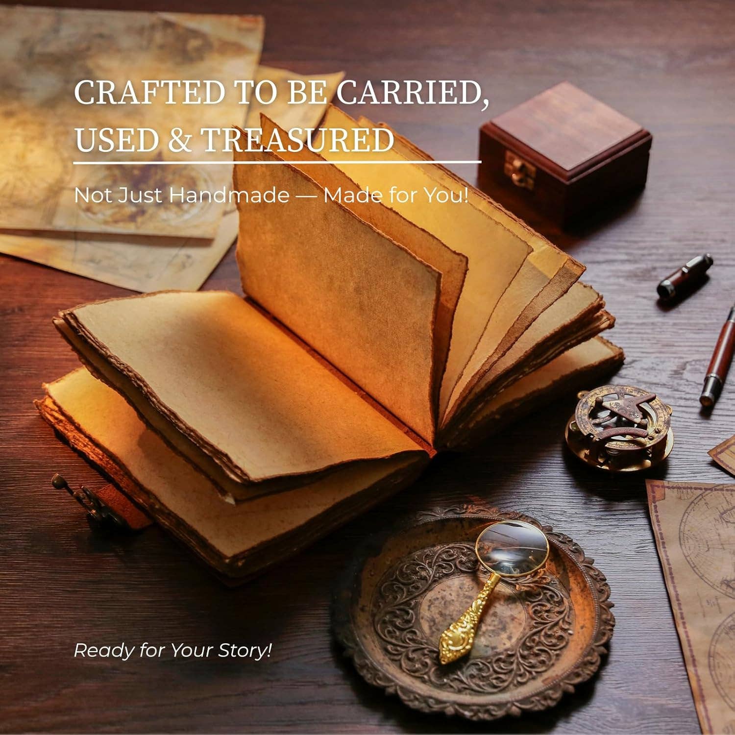 Exclusive Art Inc - Wholesale Journal/Diary - Handmade Real Leather Journal with Belt Closure – Vintage 2