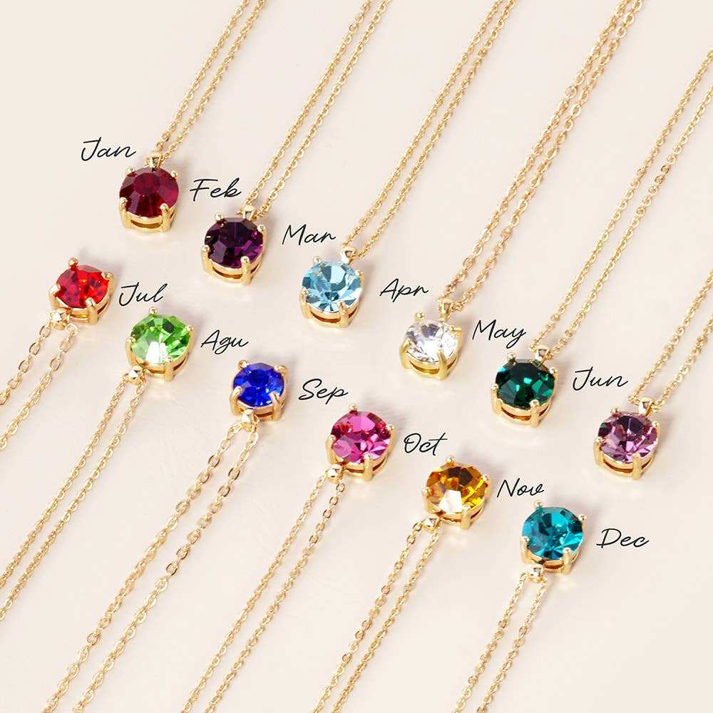 Sensibling Corp. – wholesale Pendant/charm necklace – 12PCS - Birthday Stone Cluster Pendant Necklaces0