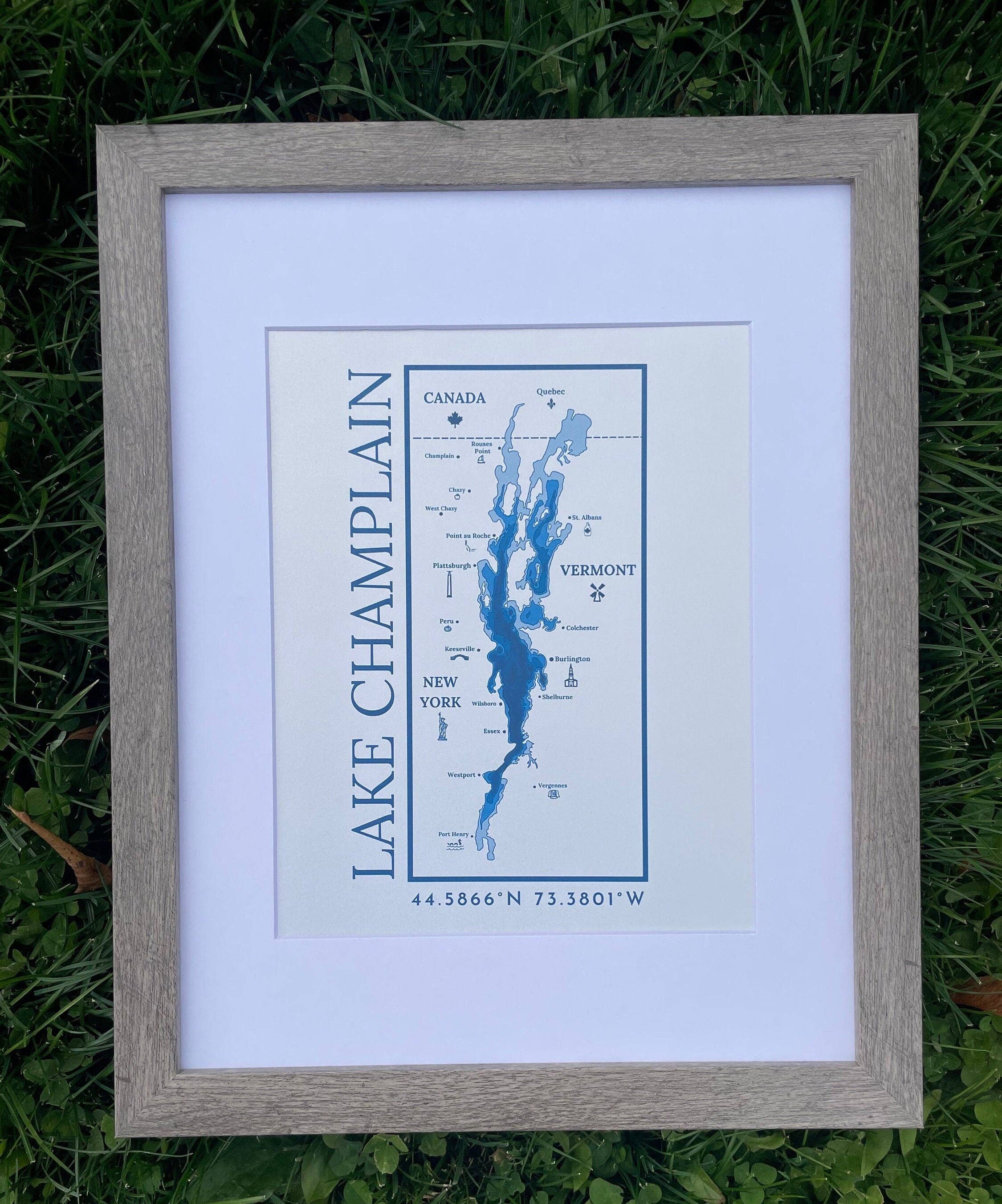 Just Wandering Co. - Wholesale Art Print - Lake Champlain Print Wall Hanging | Plattsburgh, New York | Burlington, Vermont | North Country Gift, Present | Custom Lake |  Upstate NY |4