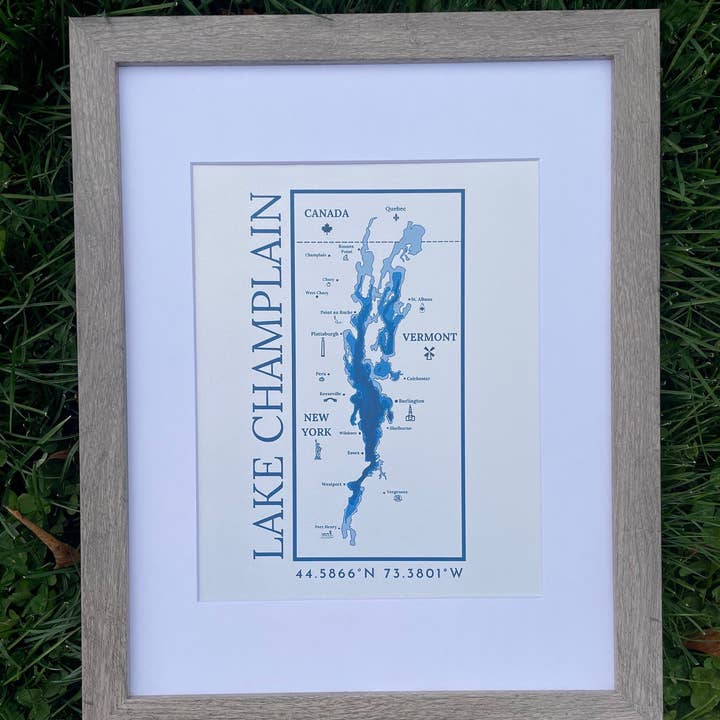Just Wandering Co. - Wholesale Art Print - Lake Champlain Print Wall Hanging | Plattsburgh, New York | Burlington, Vermont | North Country Gift, Present | Custom Lake | Upstate NY |4