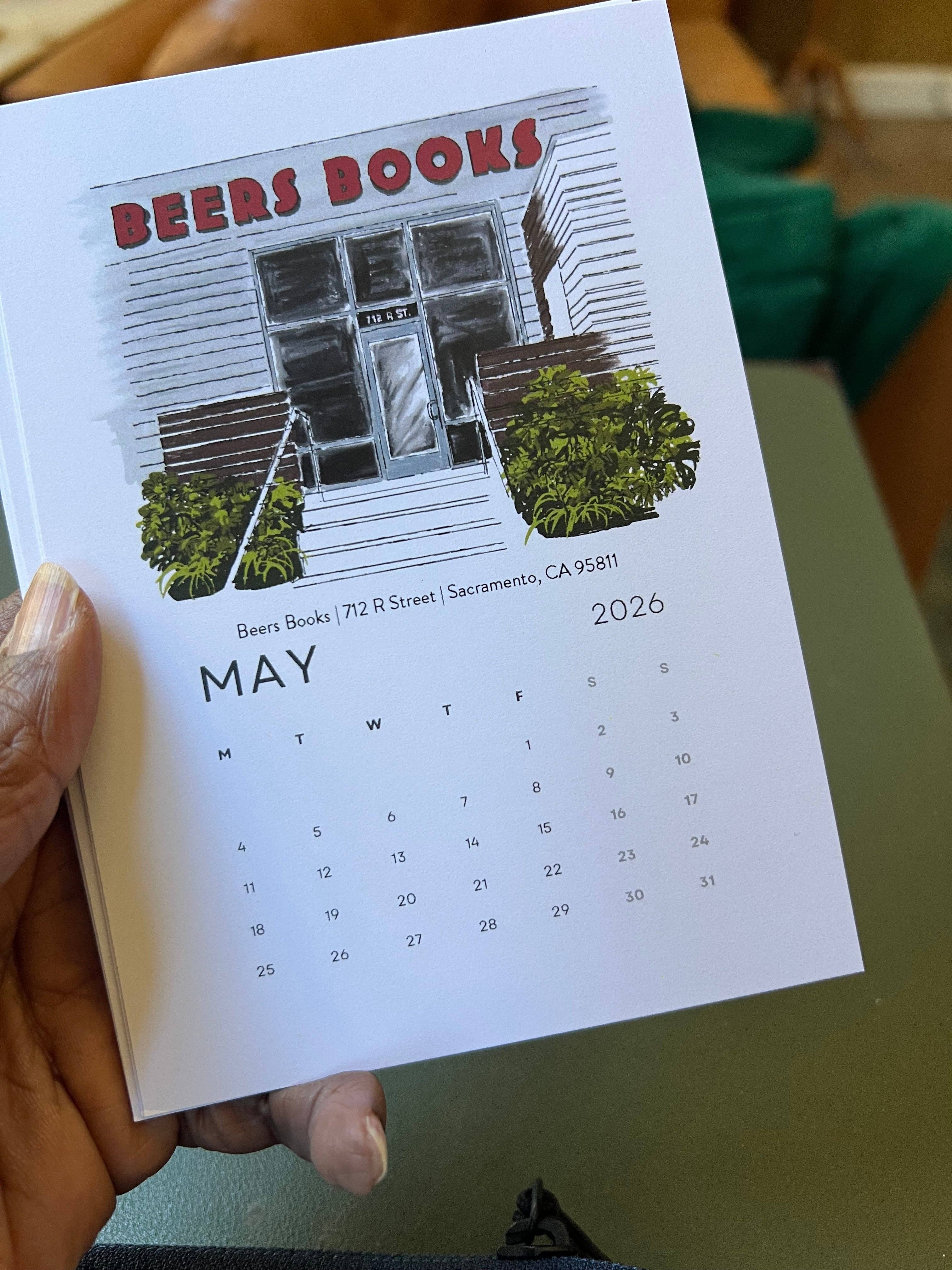 PriyaOriginalsArt - Wholesale Calendar - Bookshops of Sacramento 2026 Desktop Calendar + easel9