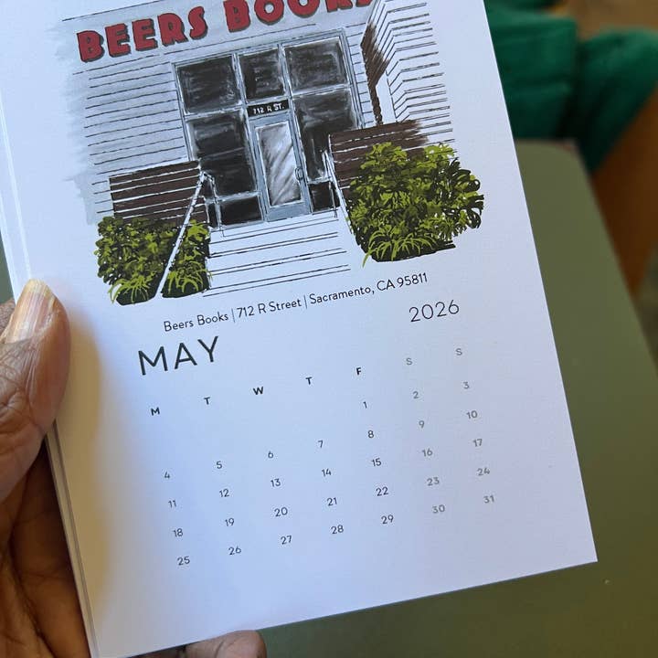 PriyaOriginalsArt - Wholesale Calendar - Bookshops of Sacramento 2026 Desktop Calendar + easel9