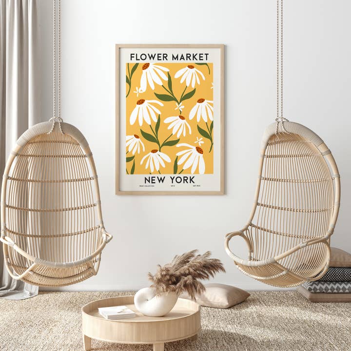 Sugar & Canvas - Wholesale Art print - Flower Market New York Colorful Botanical Art Print FM788