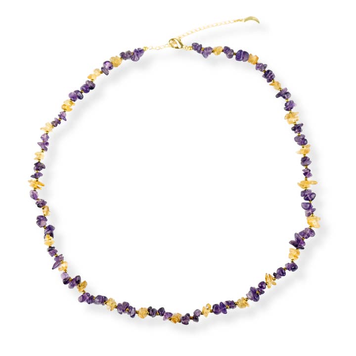 Amethist & Citrien Gouden Ketting voor wholesale door KATI KAIA