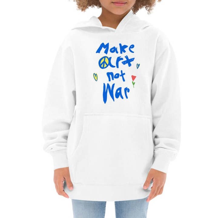 Sweat à capuche Make Art Not War (Enfant) pour la vente par Akimiro Studio