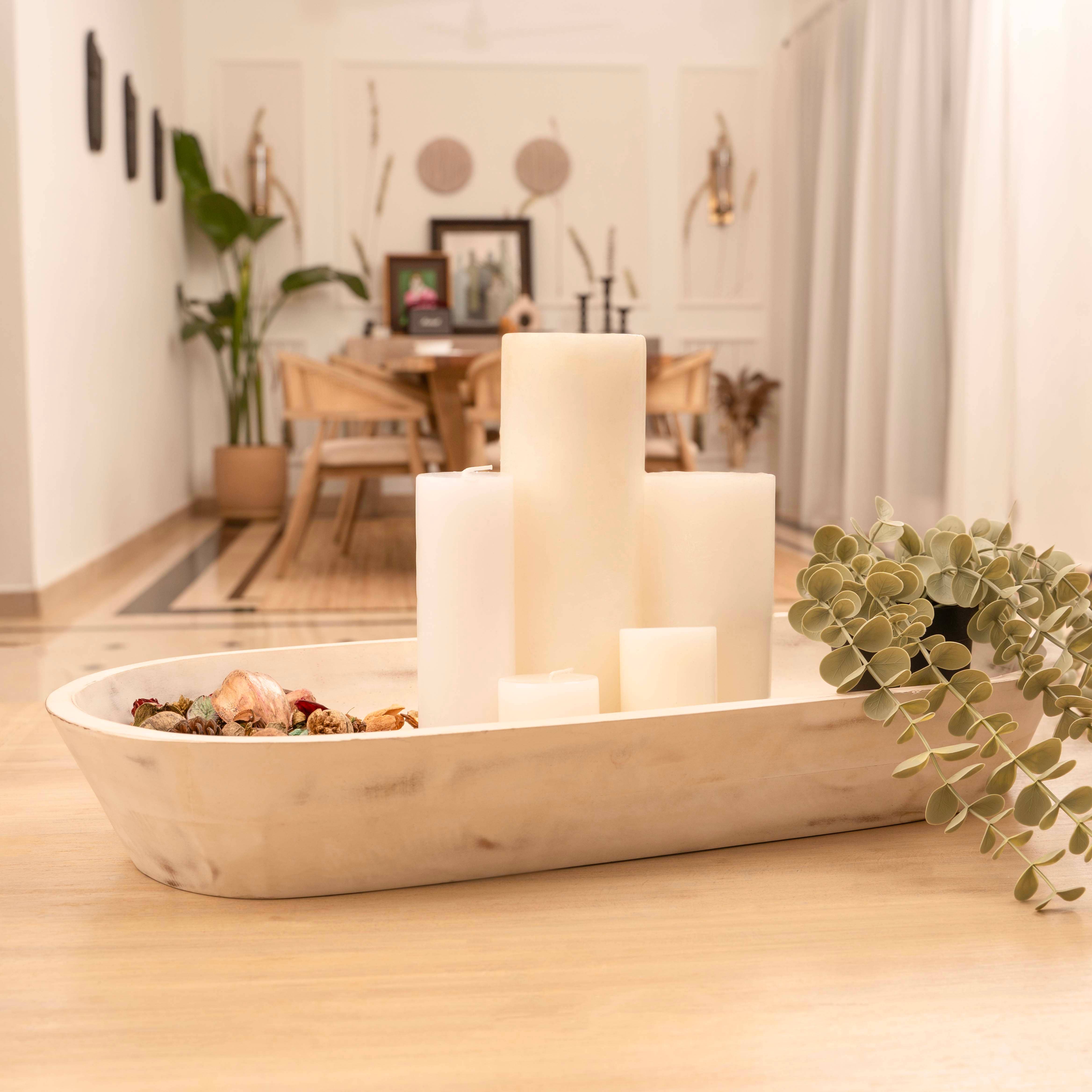 LuxeDesigns Co LLC - Wholesale Decorative Plate/Dish/Bowl - Wooden Dough Bowl - Extra Large Rustic White Acacia Wood4