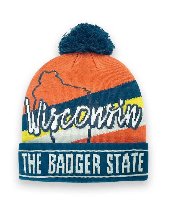 Northern Icons Creations INC - Wholesale Beanie - Unisex - Wisconsin Knit Beanie Winter Hat with Pom Pom The Badger State Souvenir0