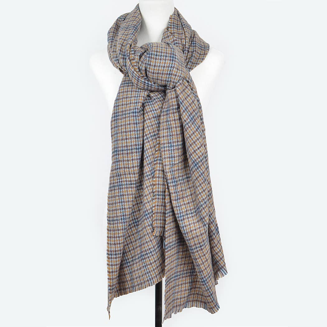 Gray Checker Plaid Pattern Scarf for wholesale on Faire1