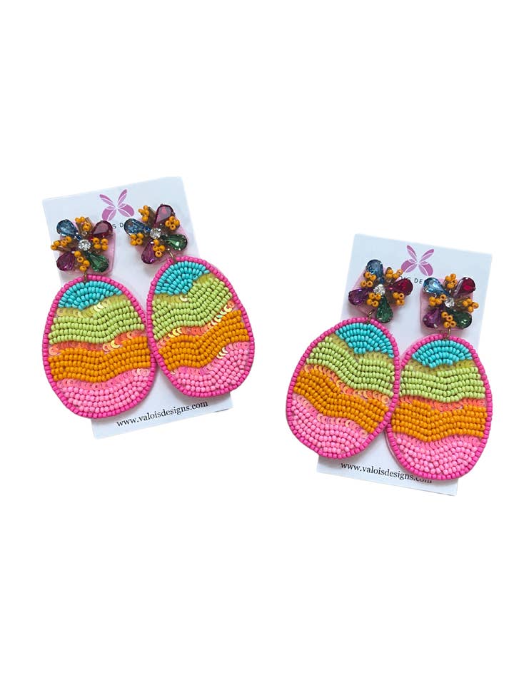 Boucle d'oreille œuf colorée pour la vente par Valois Designs