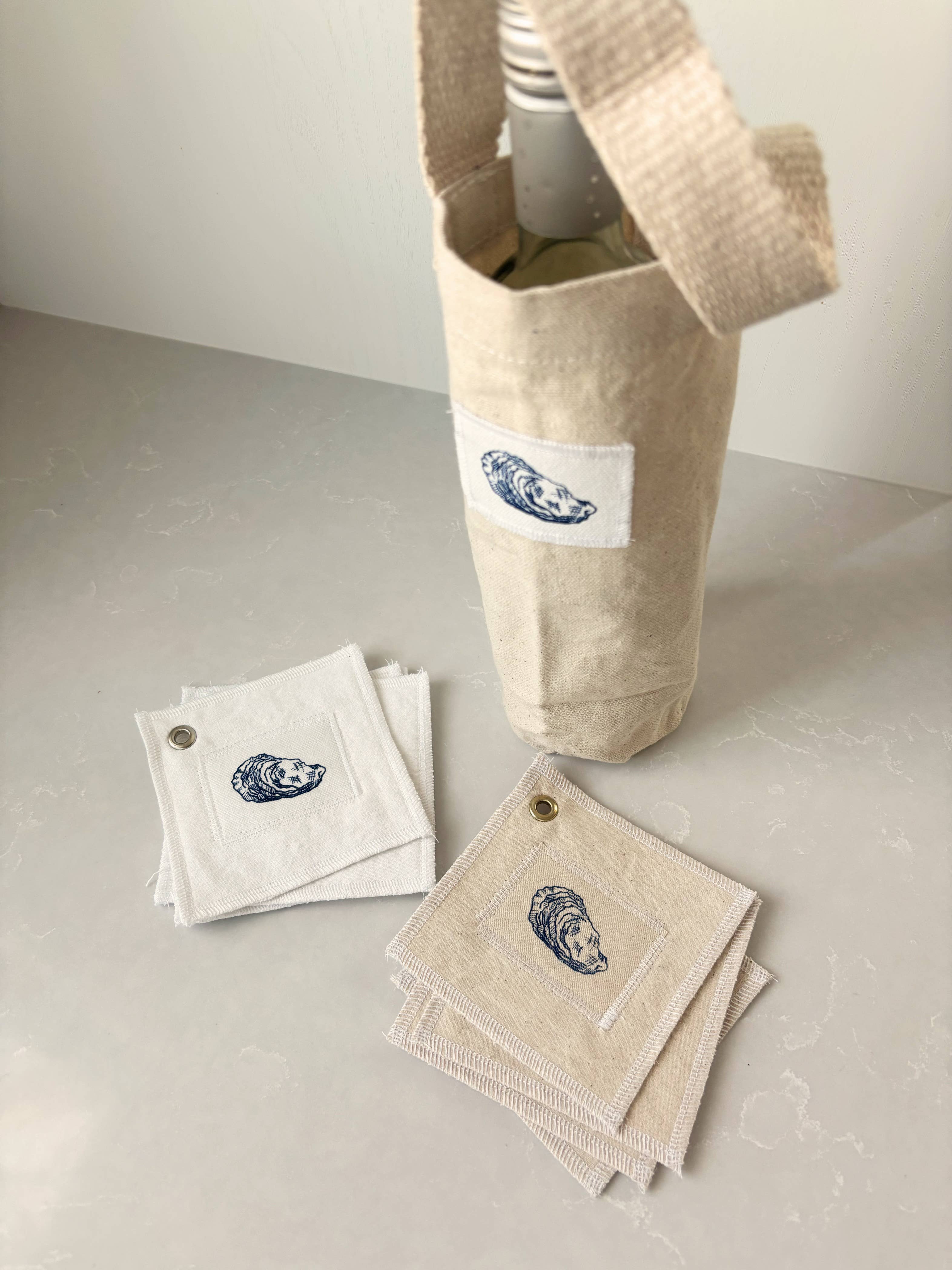 Seagate Studio - Wholesale Wine Gift Bag - Oyster Wine Bag - Recycled Canvas4