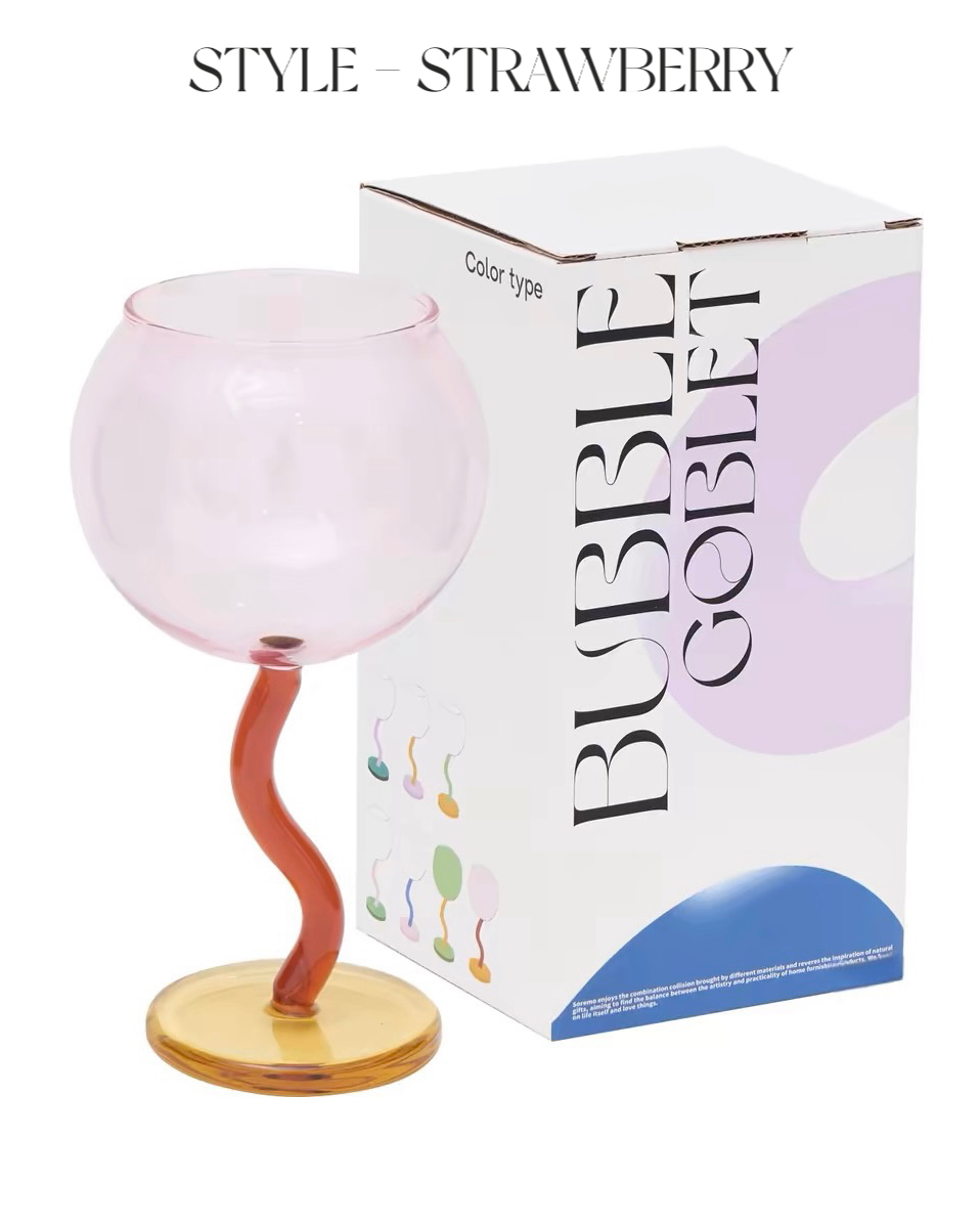 INSPECIAL HOME - Wholesale Wine Glass - Case of 40 Bubble Goblet, Retro Coloured Wine Cocktail Glass0