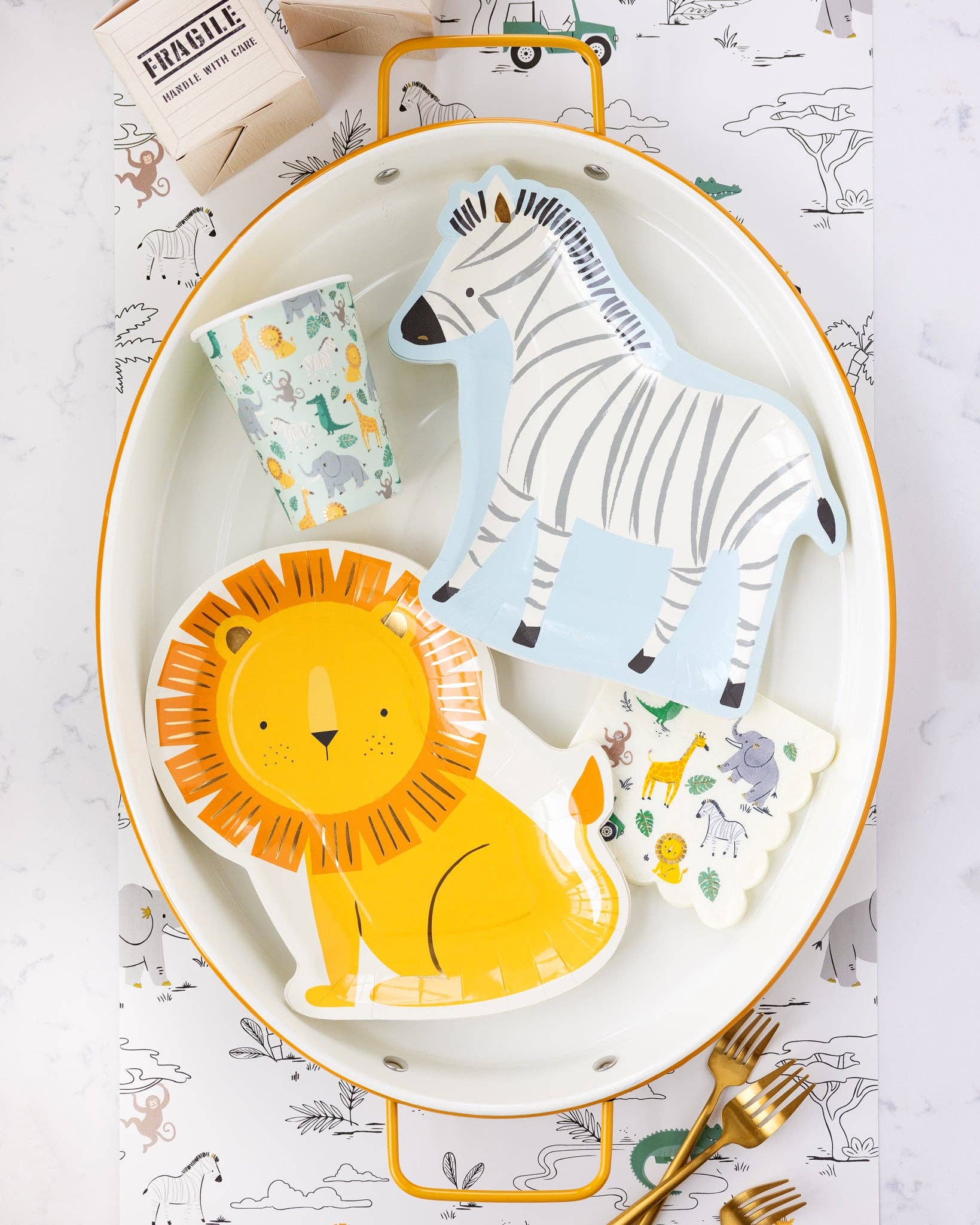 My Mind’s Eye - Wholesale Disposable Plate - SAF941 -  Safari Lion Shaped Paper Plate5
